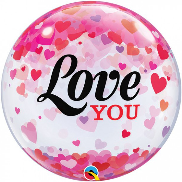 Transparante Love Orbz ballon 55cm