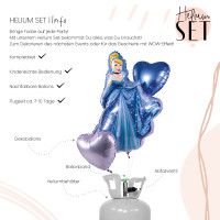 Vorschau: Cinderella Ballonbouquet-Set mit Heliumbehälter