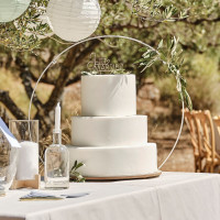 Preview: Wooden cake stand with metal ring