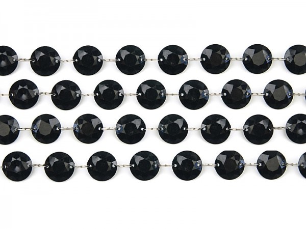 Kristall Perlen Hänger schwarz 1m