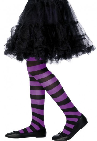 Collants Crazy Stripes Lady Violet-Noir 3
