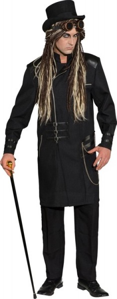 Steampunk geklede jas Deluxe in zwart