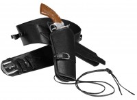 Western belt with pistol holder made of synthetic leather