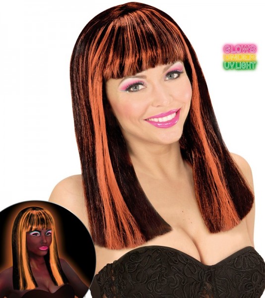 Melanie UV Neon Wig In Orange