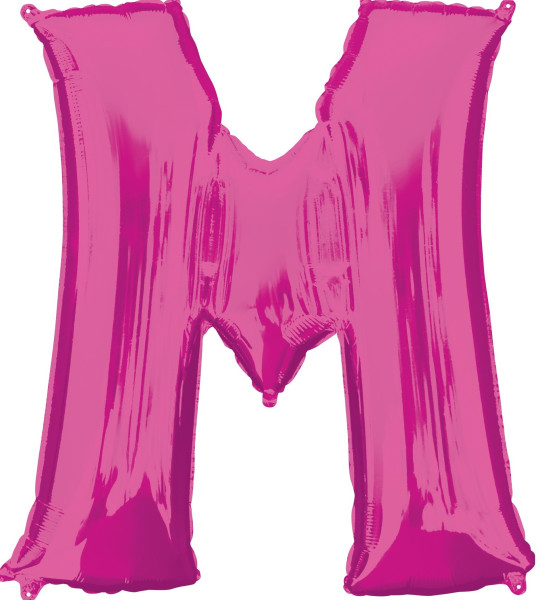 Foil balloon letter M pink XL 83cm