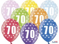 6 Wild 70th Birthday Luftballons 30cm