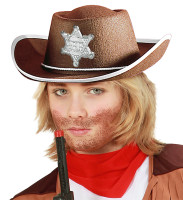 Sombrero vaquero de sheriff para niño marrón
