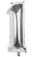 Palloncino numero 1 argento 86cm