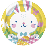 8 Bunny Up paper plates 23cm