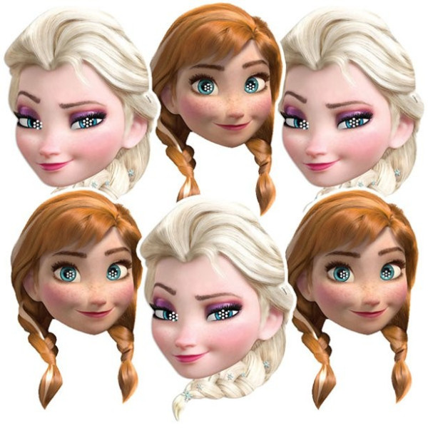 6 Disney Eiskönigin Masken Anna und Elsa