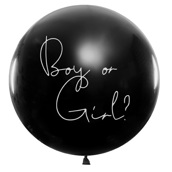 Pojke eller flicka konfetti ballong rosa 1m