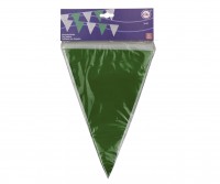 Cadena de banderines de plástico Matilda verde-blanco 10m