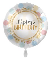Balon foliowy urodzinowy w miękkie kropki 45cm