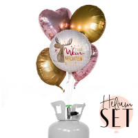 Vorschau: Frohe Wein-nachten Ballonbouquet-Set mit Heliumbehälter