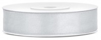 25m satin gift ribbon silver 12mm wide