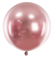 Förhandsgranskning: Ballong rund glänsande roséguld 60cm