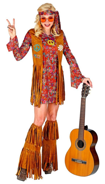 Disfraz de novia hippie Mady para mujer