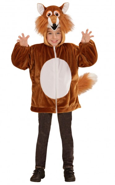 Plush fox jacket with hooded mask