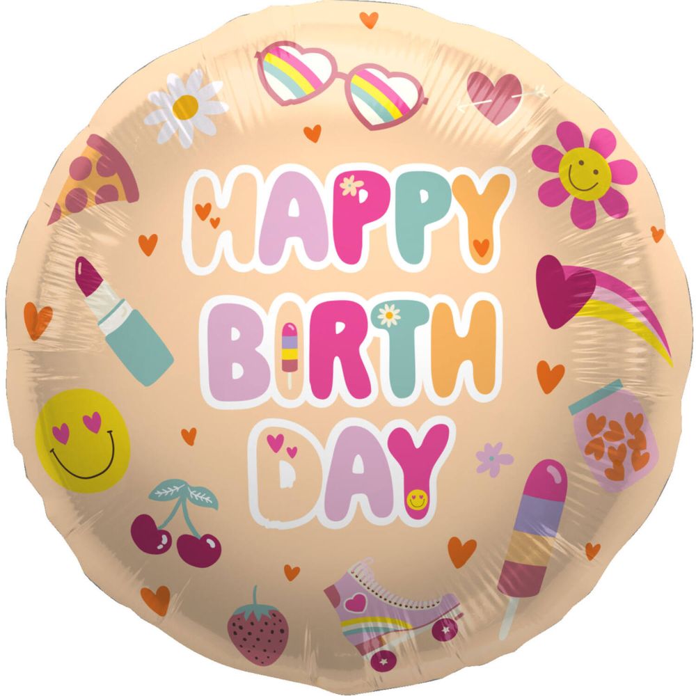 Balloa XXL Folieballonboeket – Happy Birthday, 74 Cm, Met Strik En Kleurrijke Ballonnen – Voor Verjaardagsfeestjes En Decoratie