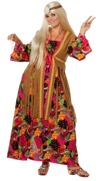Retro hippiekjole kvinders kostume