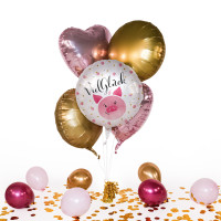 Vorschau: Heliumballon in der Box Viel Glück Schweinchen