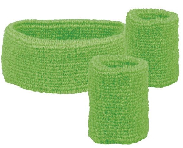 Sweatbands verde anni '80 set di 3
