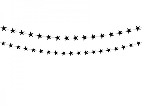 2 black stars garlands 180cm 2