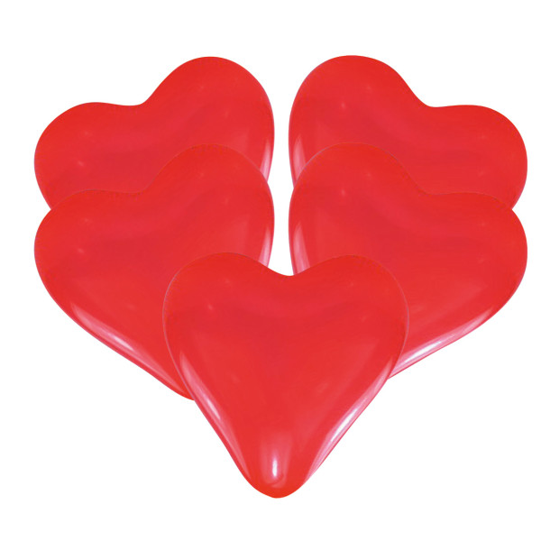 5 palloncini cuore Giulia rosso 27,5 cm
