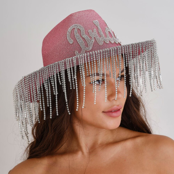 Cappello da sposa Cowgirl rosa