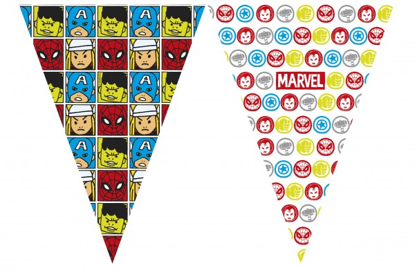 Cadena de banderines Marvel Comic Heroes 2,3 m