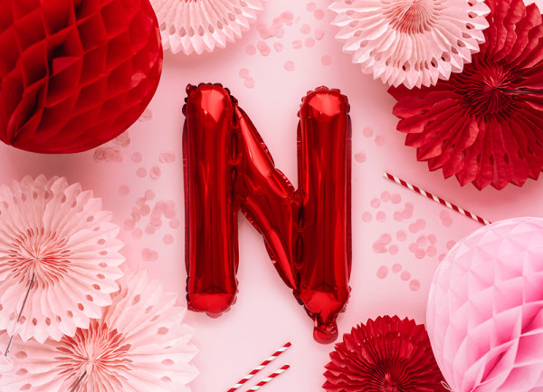 Red N letter balloon 35cm