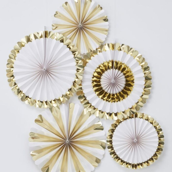 5 rosette decorative oro metallico