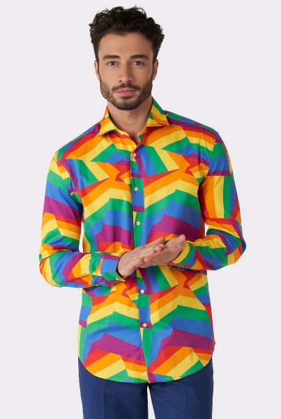 OppoSuits regenboog zigzag overhemd