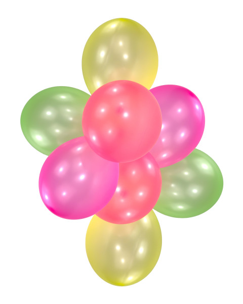 10er-Set Neon Luftballons Bunt 28 cm