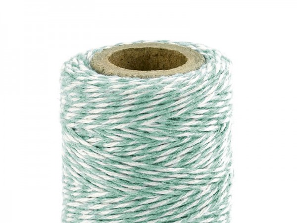 50m cotton yarn mint-white 2