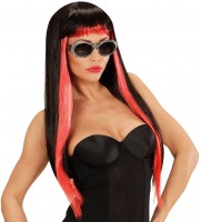 Preview: Gothic vamp long hair wig black-red