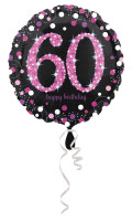 Pink 60th Birthday Folienballon 43cm