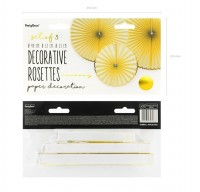 Preview: 3 candy party paper rosettes yellow