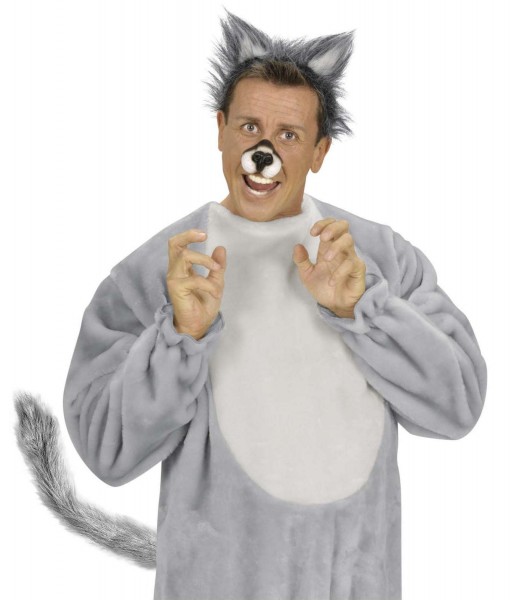 Fluffy plush animal tail gray