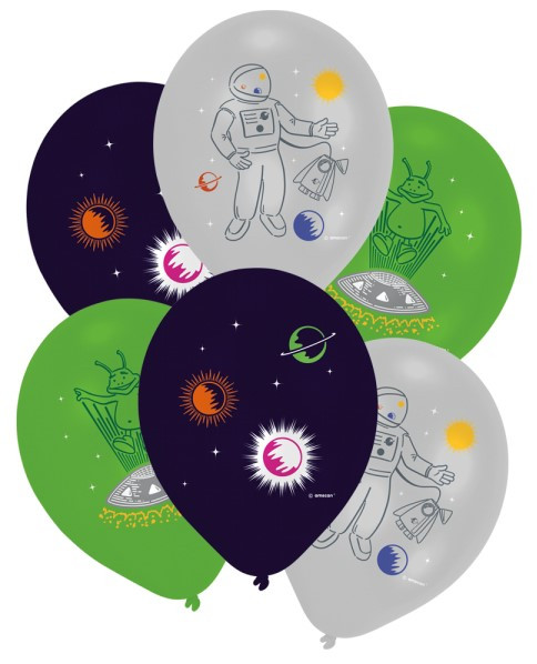 6 Up in Space Balloons 28cm