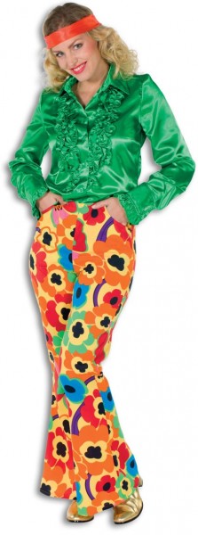Colorful floret bell-bottoms for women