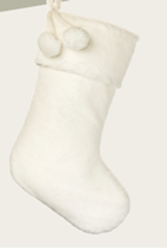 Calcetín navideño - Blanco esponjoso