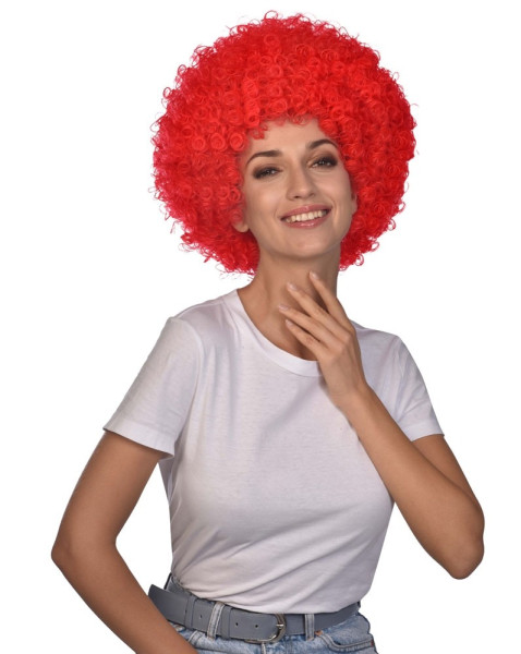Perruque afro carnaval rouge