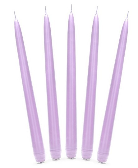 10 świec kijowych Firenze liliowy 24cm