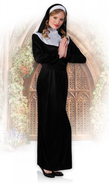 Klassisches Schwarzes Nonnen Kostüm 3