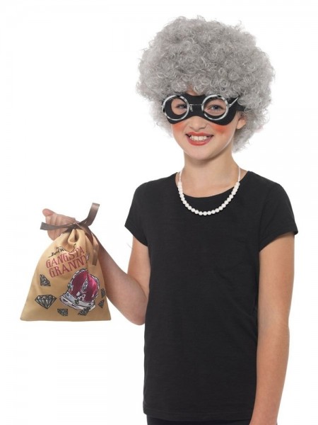 Gangsta Granny costume set 4 pieces