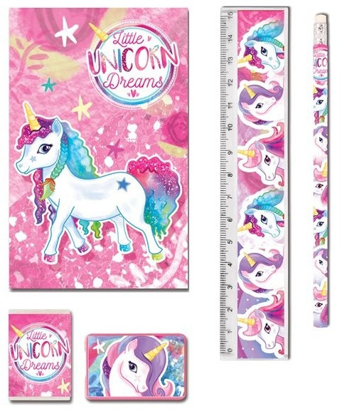 5-piece unicorn stationery set