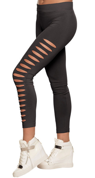 Black leggings with slits