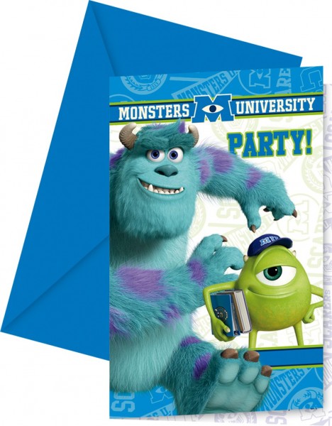 6 Monster Mega Party inbjudningskort