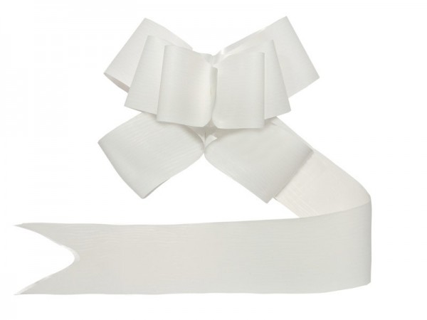 10 self-gathering bows white 5cm 2